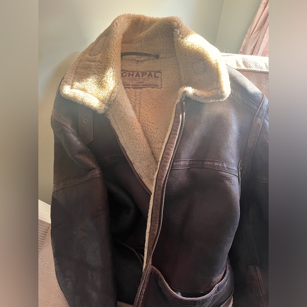 Great used leather and wool bomber jacket